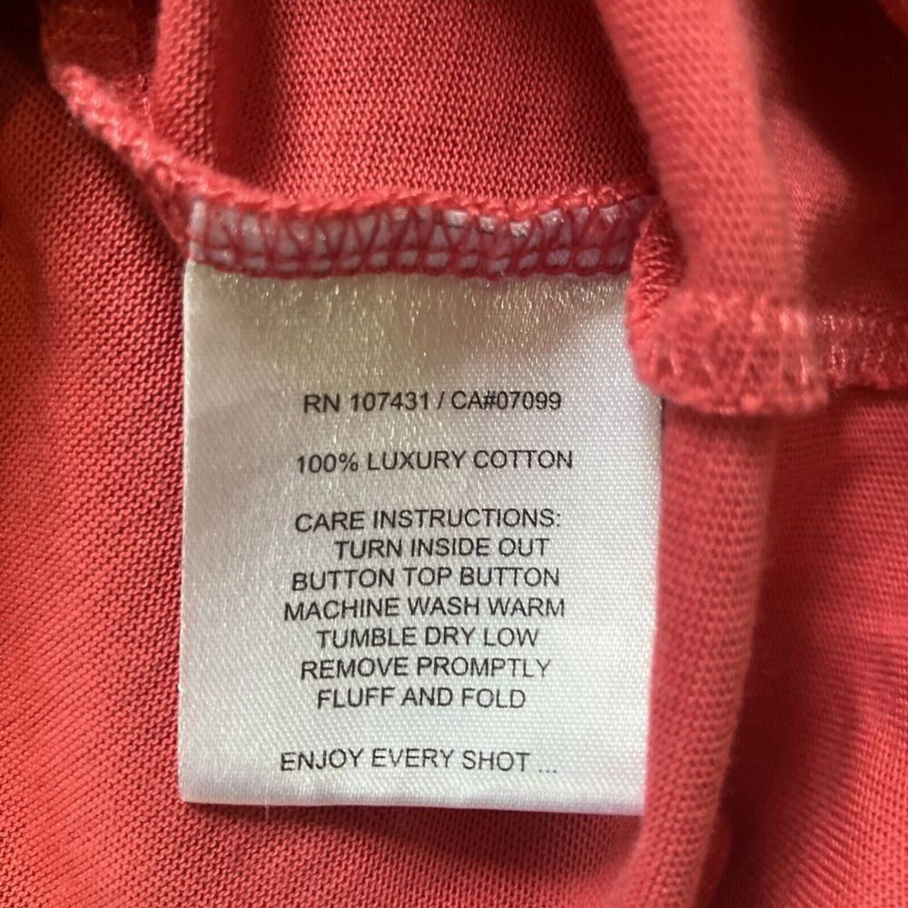 Linksoul Mens XL Luxury Cotton Polo Shirt Coral Pink Arrowhead Golf Short Sleeve - Picture 8 of 9